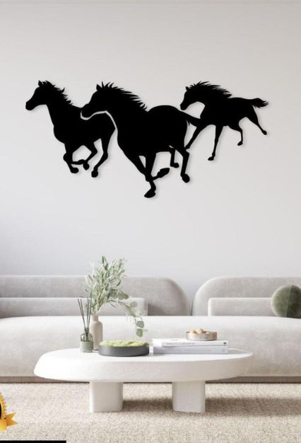 Running Horse Wall Art Metal Decor Modern Home Accent
